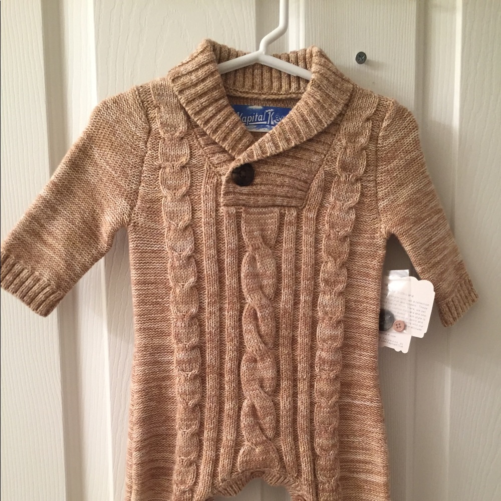 Kapital K Baby Boys shawl collar sweater coverall